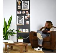 FERFLEX - Kit de papel pintado magnético clásico - Versión adhesiva permanente - Pizarra limpiable - Decoración mural - 8 imanes plateados incluidos - 2mx60cm
