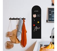 FERFLEX - Kit de papel pintado magnético redondeado - Versión adhesiva permanente - Pizarra limpiable - Decoración mural - 8 imanes plateados incluidos - 1m x 28cm