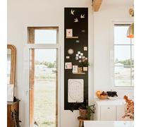 FERFLEX - Kit de papel pintado magnético- Version Adhésif Repositionnable Noir- Pizarra borrable - Decoración mural - 8 imanes plateados incluidos - 2mx60cm