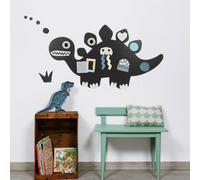 FERFLEX - Pizarra magnética infantil Dinosaurio - decoración de pared con banda magnética reposicionable - se vende con un juego de formas geométricas - 60 x 107,5 cm