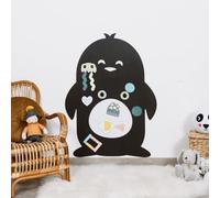 FERFLEX - Pizarra magnética infantil - Pingüino - decoración de pared con banda magnética reposicionable - se vende con un juego de formas geométricas - 60x81cm