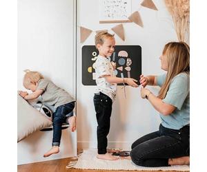 FERFLEX - Pizarra magnética infantil - Rectángulo - decoración de pared con banda magnética reposicionable - se vende con un juego de formas geométricas - 38x58cm.