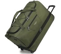 FERGÉ Bolsa de viaje XL grande con ruedas ampliable y compartimento para zapatos, con correas tensoras, equipaje suave, bolsa de viaje, Weekender Paris, caqui, XXL (erweiterbar), 70 cm (ampliable)