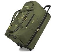 FERGÉ Bolsa de viaje XL grande con ruedas ampliable y compartimento para zapatos, con correas tensoras, equipaje suave, bolsa de viaje, Weekender Paris, Caqui-amarillo, XXL (erweiterbar), 70 cm