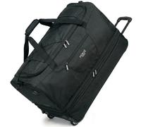 FERGÉ Bolsa de viaje XL grande con ruedas ampliable y compartimento para zapatos, con correas tensoras, equipaje suave, bolsa de viaje, Weekender Paris, Negro , XXL (erweiterbar), 70 cm (ampliable)