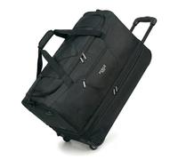 FERGÉ Bolsa de viaje XL grande con ruedas ampliable y compartimento para zapatos, con correas tensoras, equipaje suave, bolsa de viaje, Weekender Paris, Negro , Handgepäck (erweiterbar), 55 cm