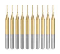 Feriany 10 fresas de carburo de tungsteno con revestimiento de titanio, fresadoras de grabado CNC para máquinas de PCB, vástago 1/8 de 0,8 mm