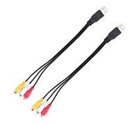 Feriany 2Pc USB Macho Conector Una 3 Adaptador de Audio Convertidor de Video AV. Una/V Cable USB Una Cable para HDTV TV Cable de TelevisiÓn Cable