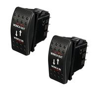 Feriany 2X 12V 20A Winch in Winch out ON-Off-ON Interruptor Basculante 7 Pin LED Rojo