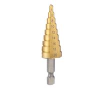 Feriany Broca escalonada HSS de 4 a 20 mm con ranura recta, para metal y perforador, broca de núcleo y pagoda