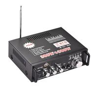 Feriany BT-298A Mini Amplificador de Potencia de Audio 2CH 300W + 300W para el Hogar del AutomóVil Receptor de Audio Digital Bluetooth AMP Radio FM Enchufe de la UE