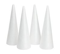 Feriany Conos de árbol de espuma para manualidades, poliestireno (4.5 x 13.5 pulgadas, 4 unidades)