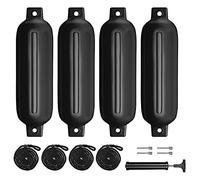 Feriany Defensas de 4 paquetes de 4,5 x 16 inflables para barcos marinos acanalados con cuerda de defensa agujas y bomba