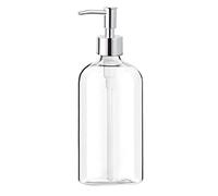 Feriany Dispensador de jabón de cristal transparente con bomba de 16 onzas dispensador de jabón líquido rellenable para el baño