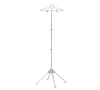 Feriany Estante de Planchado para Colgar en el Suelo del Hogar, Perchero de Exhibición, Percha para Ropa, Trípode Plegable, Percha de Vapor, Color Gris