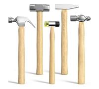 Feriany Juego de martillos, cabeza de acero forjado, de madera, adecuado para uso doméstico y profesional