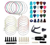 Feriany Kit de accesorios de guitarra acústica de 62 piezas, de cambio para guitarristas y principiantes