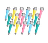 Feriany Pack de 16 micrófonos de juguete en 4 colores, ideales para bolsas de regalo y fiestas de cumpleaños, estilo moderno, multicolor