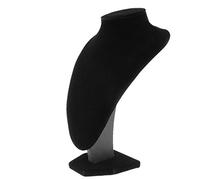 Feriuzymix Soporte de terciopelo para colgar collares y bustos, 24 x 18 cm, color negro