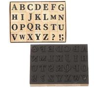 Ferizzia 1 Piezas Juego de Sellos de Letras, Set de Sellos de Letras de Madera Pequeñas, Letras Mayúscula y Símbolos, con cajas de almacenamiento, para Scrapbooking, Artes, Manualidades