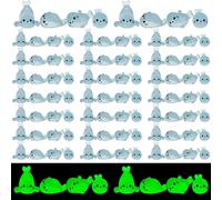 Ferizzia 100 Piezas Luminosas de Mini Sellos Diminutos de Resina, Mini Animales de Resina, Foca Pequeña, Animales Marinos Luminosos, para Acuario, Casa de Muñecas, Jardín Decoración