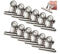 Ferizzia 12 Piezas Clips Grande de Metal, Clip de Metal Grandes para Bisagras, Clips Bulldog Grandes para Archivos, Manualidades, Bolsas de Alimentos, Dibujo, Fotos en Cocina y Oficina