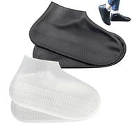 Ferizzia 2 Pares Cubre Zapatos Impermeable, Reutilizable Funda de Silicona para Zapatos, Protector Calzado Lluvia, Lavable, para Caminos Fangosos, Días de Lluvia, Nieve, para Adultos y Niños (M)