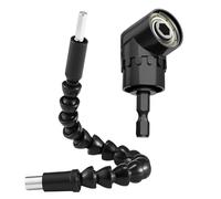 Ferizzia 2 Piezas Adaptador de Destornillador Angular Set, 105 ° Adaptador para Atornillador Angular y 295 mm Extensor Flexible, 1/4 de Pulgada Broca, Accesorios Taladro, para Espacios Estrechos