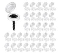 Ferizzia 200 Piezas Tapa de Tornillo de Plástico, Tapas Cubierta de Tornillo con Bisagras Plegable, Cubiertas de Tornillos, para Tornillos M4 - M6, para Decoración de Muebles, Pared, Armario