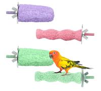 Ferizzia 4 Piezas Perchas Juguetes para Jaulas De Pájaros, Helado Resina pájaro Percha Stand Juguetes de Ejercicio, Piedra de Moler de Pico de Pájaro, Pájaros Palo para Morder