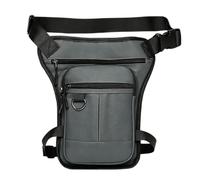 Ferizzia Bolsa Pierna Moto, Hombre y Mujer Multifuncional Pierna | Tactico Riñoneras Piernas, Lateral, Cinturón Ajustable, Múltiples Bolsillos, Pernera Moto para Viajes Ciclismo (Gris)