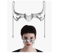 Ferizzia Punk Máscara Mecánica, Cyberpunk Máscara Media De Metal, Accesorios de Desgaste Facial, Disfraz de Halloween, para Halloween, Carnaval, Cosplay, Navidad, Mujeres y Hombres