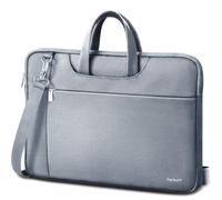 Ferkurn Maletín para laptop para mujeres y hombres, maletín con hombro compatible con MacBook Pro/Air, HP Chromebook, XPS, ASUS, Acer, Samsung, gris claro, 17 17.3 pulgadas