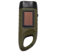 Ferleiss Mini linterna solar de emergencia con dinamo de manivela de mano recargable LED lámpara de carga potente linterna para acampar al libre