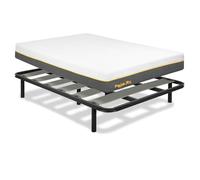 Ferlex - Somier 160x190 Essential | Colchón Viscoelástico Premium de 24 cm | Multicapa con Funda extraíble | Incluye Patas de 25 cm