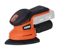 FERM Lijadora de detalles con batería, 20 V, lijadora triangular inalámbrica con 10.000 rpm, extracción de polvo y agarre suave, para madera, metal y plástico, compatible con AX-Power y FX-Power, sin