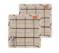 Ferm Living 2 Agarradores Hale Sand-negro