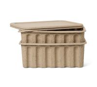 Ferm Living 2 Cajas de almacenaje de cartón con tapa Ferm marrón