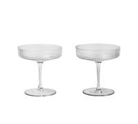 ferm LIVING - Ripple Champagne Saucers Set of 2 Clear