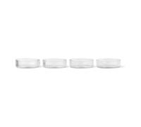 ferm LIVING Bol para servir Ripple, transparente, Ø 12,2 cm, set de 4