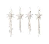 Ferm Living 4 Colgantes de árbol de Navidad Vela Star Ornaments Natural
