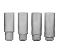 Ferm Living 4 Vasos altos Ripple smoked grey