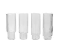 ferm LIVING - Ripple Set de 4 Vasos Largos Transparentes