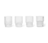 Ferm Living Vaso Ondulado Pequeño , Juego de 4 , Transparente