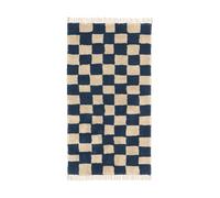 Ferm Living Alfombra de algodón Mara 80x150 cm Azul profundo-Arena cálida