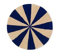 Ferm Living Alfombra tejida a mano Arch Ø70 cm Bright blue-Off white