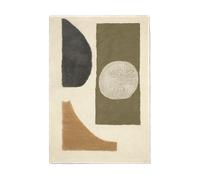 Ferm Living Alfombra tejida Bloco Green-off white. 120x180 cm