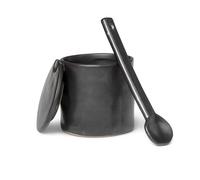 Ferm Living Bote para mermelada con cuchara Flow negro