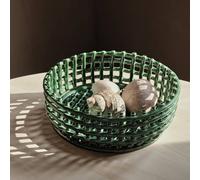 ferm LIVING Cesta de cerámica para centro de mesa, verde, Ø 29 cm, cerámica