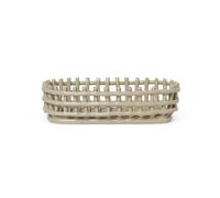 Ferm Living Cesta ovalada Ceramic trenzada 15x30 cm Cashmere